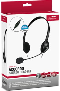 SPEEDLINK ACCORDO Kopfhörer, kabelgebunden, Kopfbügel, Telefonie/Musik, Schwarz