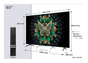 TCL C6K 65C6K Telewizor 165,1 cm (65") 4K Ultra HD Smart TV Wi-Fi Metaliczny