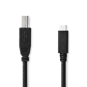 Nedis CCGL60650BK10 kabel USB USB 2.0 1 m USB B USB A 0,48 Gbit/s Czarny