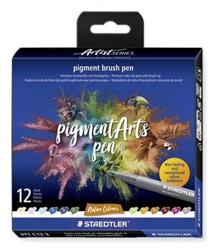 Staedtler Pigment Arts Brush Pen Nature Colors mazak Wielobarwny 12 szt.