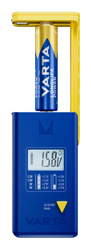 Varta LCD Battery Tester tester baterii Niebieski, Żółty