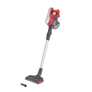 Hoover HF122RH 011 Upprättstående dammsugare Batteridriven Torrdammsugning Tygfilter Påsfri 0,9 l 170 W Röd, Silver