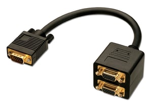 Lindy 41214 VGA Cable, 0.18 m, VGA (D-Sub), Black