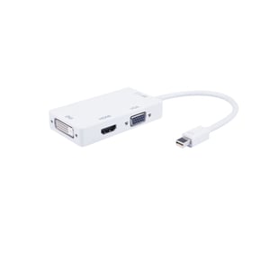 M-Cab 7003613 Mini DisplayPort to DVI-D + VGA (D-Sub) + HDMI Cable Adapter, White