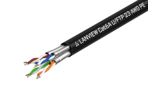 Lanview LVN122445 Network Cable, Black, 500 m, Cat6a U/UTP (UTP)
