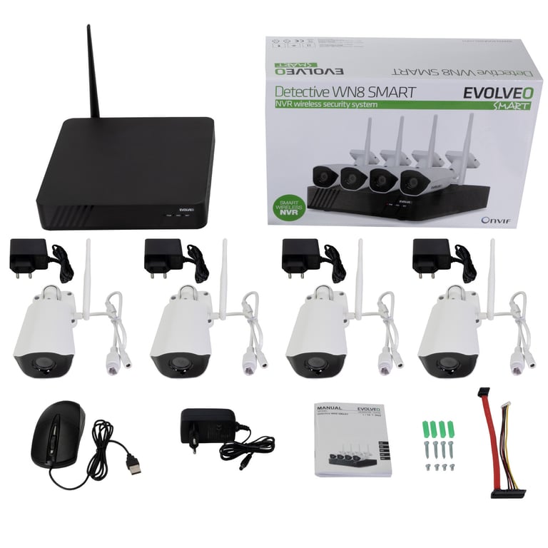 Evolveo EasyPhone DETWNS zestaw do monitoringu wideo Bezprzewodowy 8 kan.