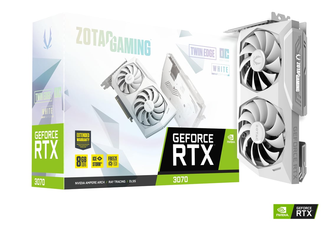 【ZOTAC】GeForce RTX 3070 Twin Edge OC Zotac GeForce RTX 3070 Twin Edge OC 8GB GDDR6 (ZT-A30700H