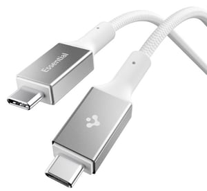 Spigen Essential EB10015CC USB 3.2 Gen 1 (3.1 Gen 1) Cable, 1.5 m, USB-C, 5 Gbit/s, 100 W, White