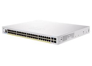 Cisco CBS350-48P-4X Zarządzany L2/L3 Gigabit Ethernet (10/100/1000) Obsługa PoE Srebrny