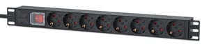 Intellinet 715126 PDU-Stromverteiler mit 8 Netzwerkanschlüssen, 1U, Aluminium
