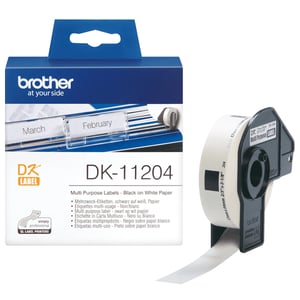 Brother DK-11204 Labeling Ribbons: Black on White