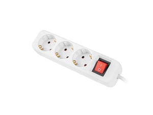 Lanberg PS1-03F-0150-W grenuttag 1,5 m, 3 x nätuttag, inomhus, vit