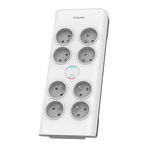 Philips SPN7080WA/60 Überspannungsschutz, weiß, 8 x Netzsteckdose, 2 m