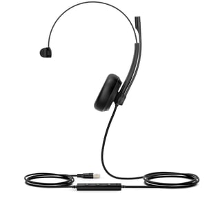 Yealink UH34 Mono UC Headset, Wired, Headband Style, Office/Call Center, USB Type-A, Black