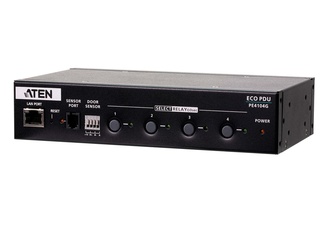ATEN PE4104G rozdzielacz zasilania PDU 4 x gniazdo sieciowe 1U Czarny