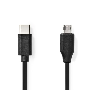 Nedis CCGL60750BK10 USB 2.0 Cable, 1 m, Micro-USB B to USB A, Black