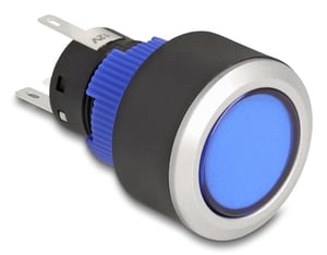 DeLOCK 22049 elektrischer Schalter Druckschalter Schwarz, Blau, Silber