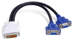 Matrox DVI-I – HD15 2 x VGA (D-Sub) Svart