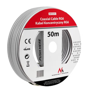 Maclean MCTV-571 Koaxialkabel 50 m Weiß