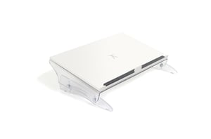 BakkerElkhuizen FlexDesk 630N desk with document clip Acrylic, Plastic, Rubber, Steel Transparent, White