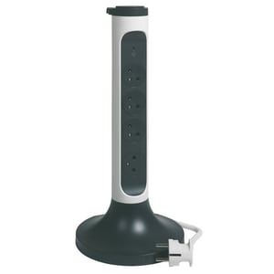Legrand 049410 2 m Power Strip, 4 Outlets, Indoor, Gray, White