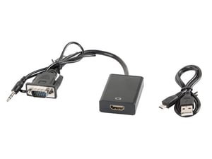 Lanberg AD-0021-BK kabeladapter 0,2 m HDMI typ A (standard) VGA (D-Sub) svart
