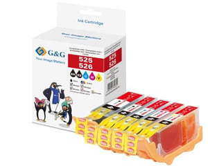 G&G 14789 nabój z tuszem 5 szt. Zamiennik Czarny, Cyjan, Purpurowy, Żółty