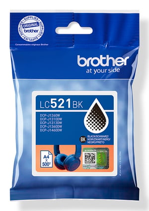 Brother LC521BK nabój z tuszem 1 szt. Oryginalny Czarny