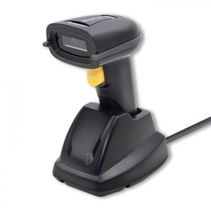 Qoltec 50872 Barcode Scanner Handheld 1D/2D Barcode Scanner Black, Yellow