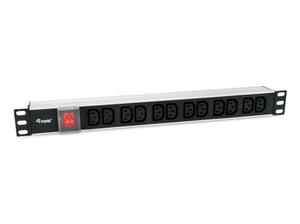 Equip 333318 Power Distribution Unit (PDU) with 12 Outlets, 1U, Black, Silver