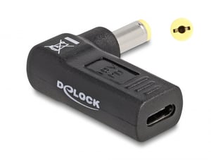 DeLOCK Adapter für Laptop-Netzkabel, USB-Typ-C-Buchse auf Acer-Stecker 5,5 x 1,7 mm, 90° abgewinkelt