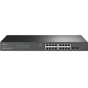 TP-Link JetStream TL-SG2218P Managed L2/L2+ Gigabit-Ethernet-Switch (10/100/1000) mit PoE-Unterstützung, 1U, schwarz