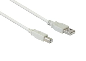 Alcasa USB 2.0 A/B, 0.25 m USB Cable (USB A to USB B), White