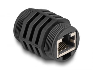 DeLOCK RJ45-Durchführungsbuchse Cat.6A mit integriertem IP67-Modul, staub- und wasserdicht