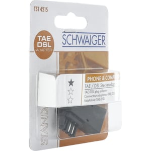 Schwaiger TST4215533 TAE-F to RJ-45 Cable Adapter, Black