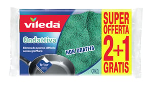 Vileda 139181 Schwamm, rechteckig, Mikrofaser, grün, 3 Stück