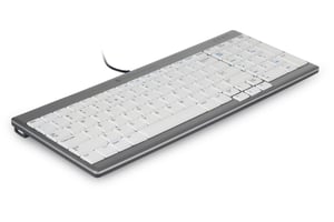 BakkerElkhuizen UltraBoard 960 tangentbord för kontoret, USB, QWERTY, amerikansk engelska, ljusgrå, vit