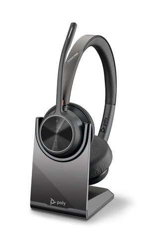 HP Poly Stereofoniczny zestaw słuchawkowy USB A Poly Voyager 4320 + przejściówka BT700 USB-A + podstawka ładująca