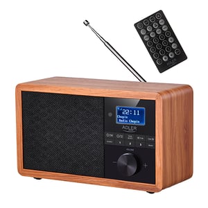 Adler AD 1184 radio, bärbar, digital, svart, trä