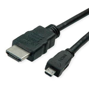 ROLINE 11445581 HDMI-Kabel 2 m, HDMI Typ A (Standard), HDMI Typ D (Micro), schwarz