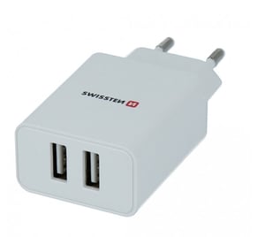 Swissten Travel Smart 2x USB 2.1A biała Uniwersalne Biały Wewnętrzna