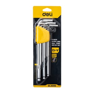 Deli Tools EDL3090 Allen Wrench Set, L-shaped Allen Wrenches, Metric, 9-piece set