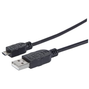 Manhattan 307178 USB 2.0 Cable, 1.8 m, USB A to Micro-USB B, Black
