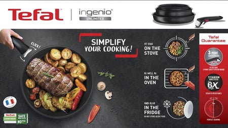 Tefal L76329 zestaw patelni i garnków