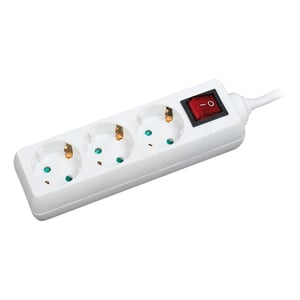 LogiLink LPS206 förgrening 1,4 m 3 x nätuttag Vit