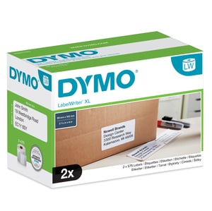 DYMO Original LabelWriter Hochleistungs-Versandetiketten | 59 mm x 102 mm | 2 Rollen à 575 Easy-Peel-Etiketten (1150 Versandetiketten) | Selbstklebend | für LabelWriter 4XL/5XL-Etikettendrucker