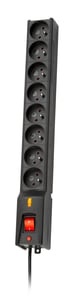 LESTAR LXA 816 G-A K. Svart 8 x nätuttag 230 V 3 m