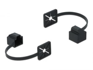 DeLOCK Dust Cover for RJ45 Male Connector with Clip, Black