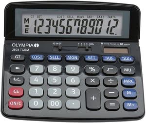 Olympia 2502 skrivbordsräknare Enkel räknare Svart, Blå, Grå