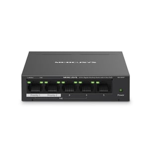 Mercusys MS105GP Gigabit-Ethernet-Switch (10/100/1000) mit PoE-Unterstützung, schwarz